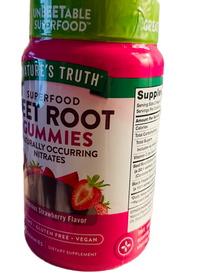 Nature's Truth Superfood Beet Root Gummies - 60 Gummies Per Bottle | 2 Bottles
