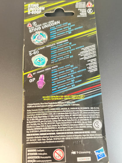 Hasbro | Beyblade X Sting Unicorn 5-60GP | Balance-Type Booster