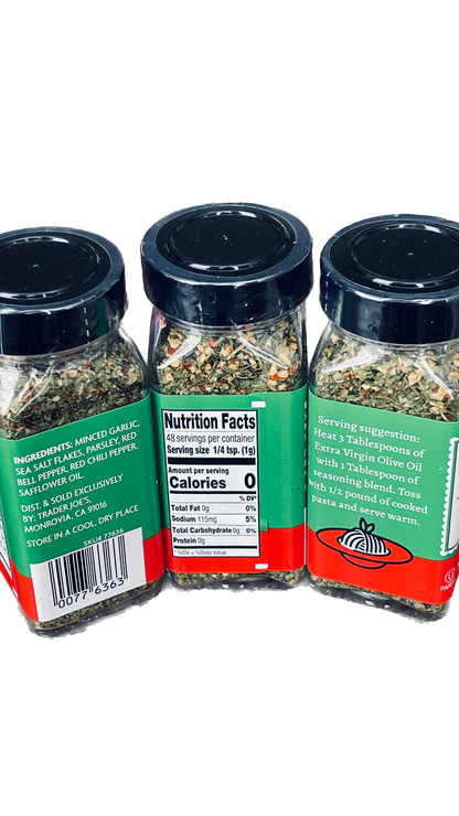 Trader Joe's Aglio Olio Garlicky & Spicy Seasoning Blend, 1.7oz 3 Pack
