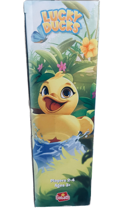 Box of 'Lucky Ducks' with a cartoon duck character on a white background