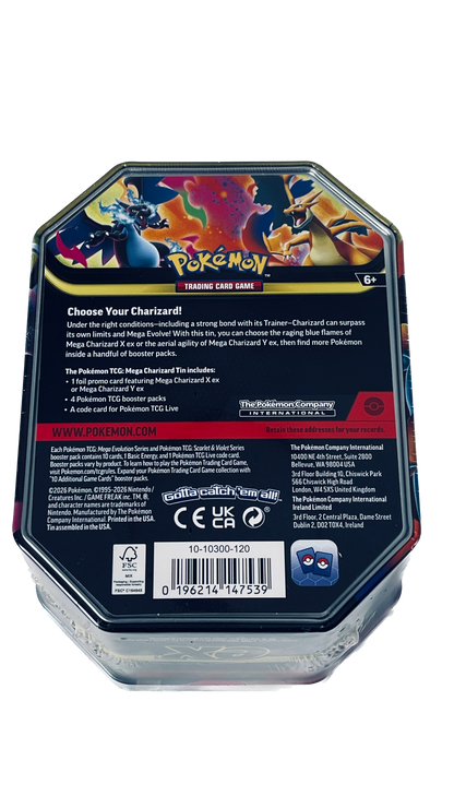 Pokémon Trading Card Game Mega Charizard X ex Tin