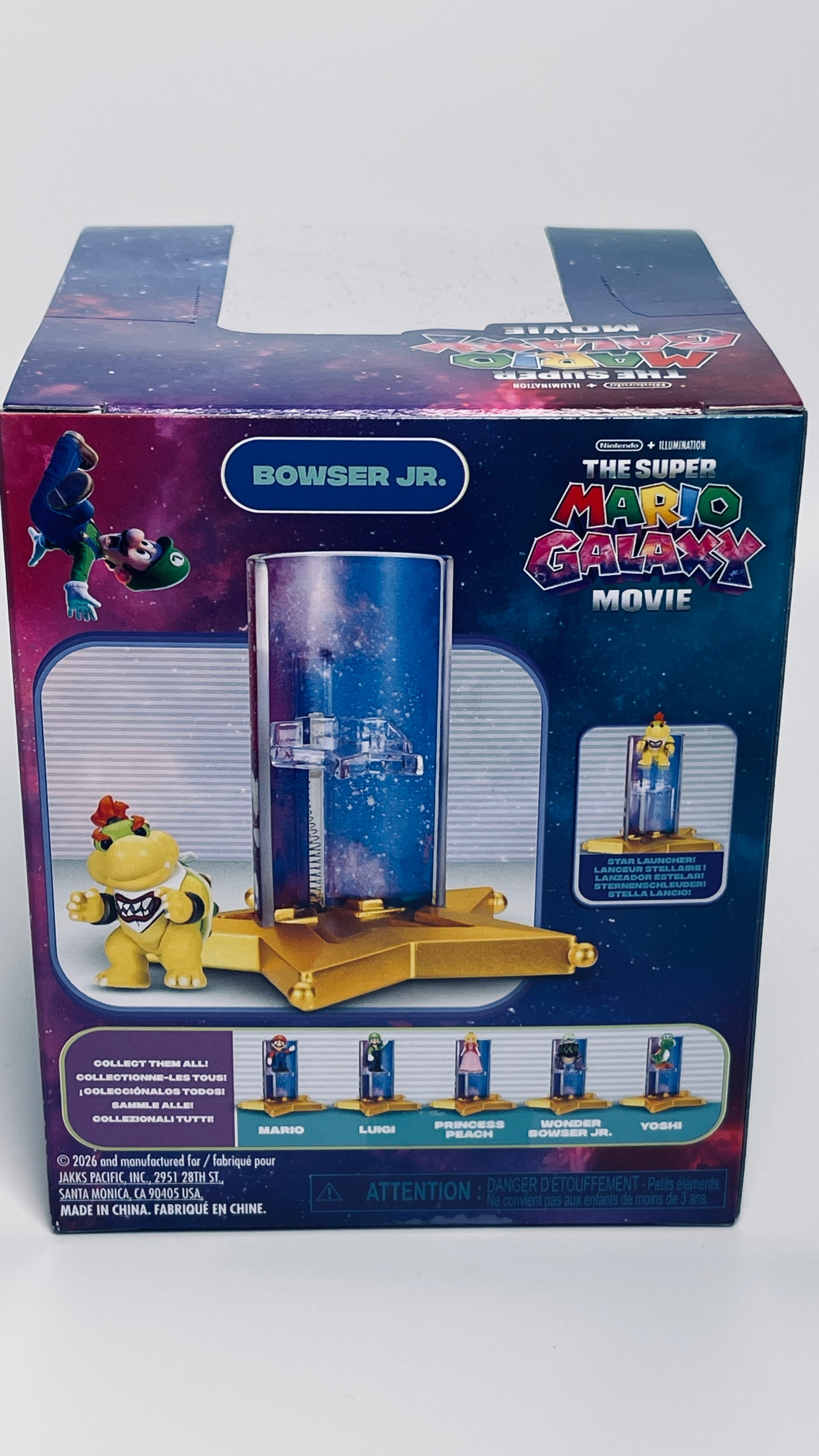 Super Mario Galaxy Movie Bowser Jr. 1.5" Figure with Star Launcher Accessory | Nintendo | JAKKS Pacific