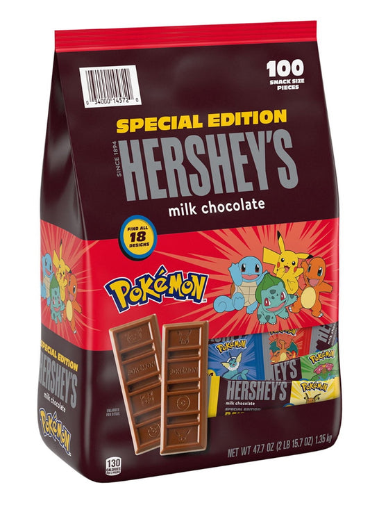 Special Edition HERSHEY’s Milk Chocolate 🍫- POKEMON - 100 snack size pieces