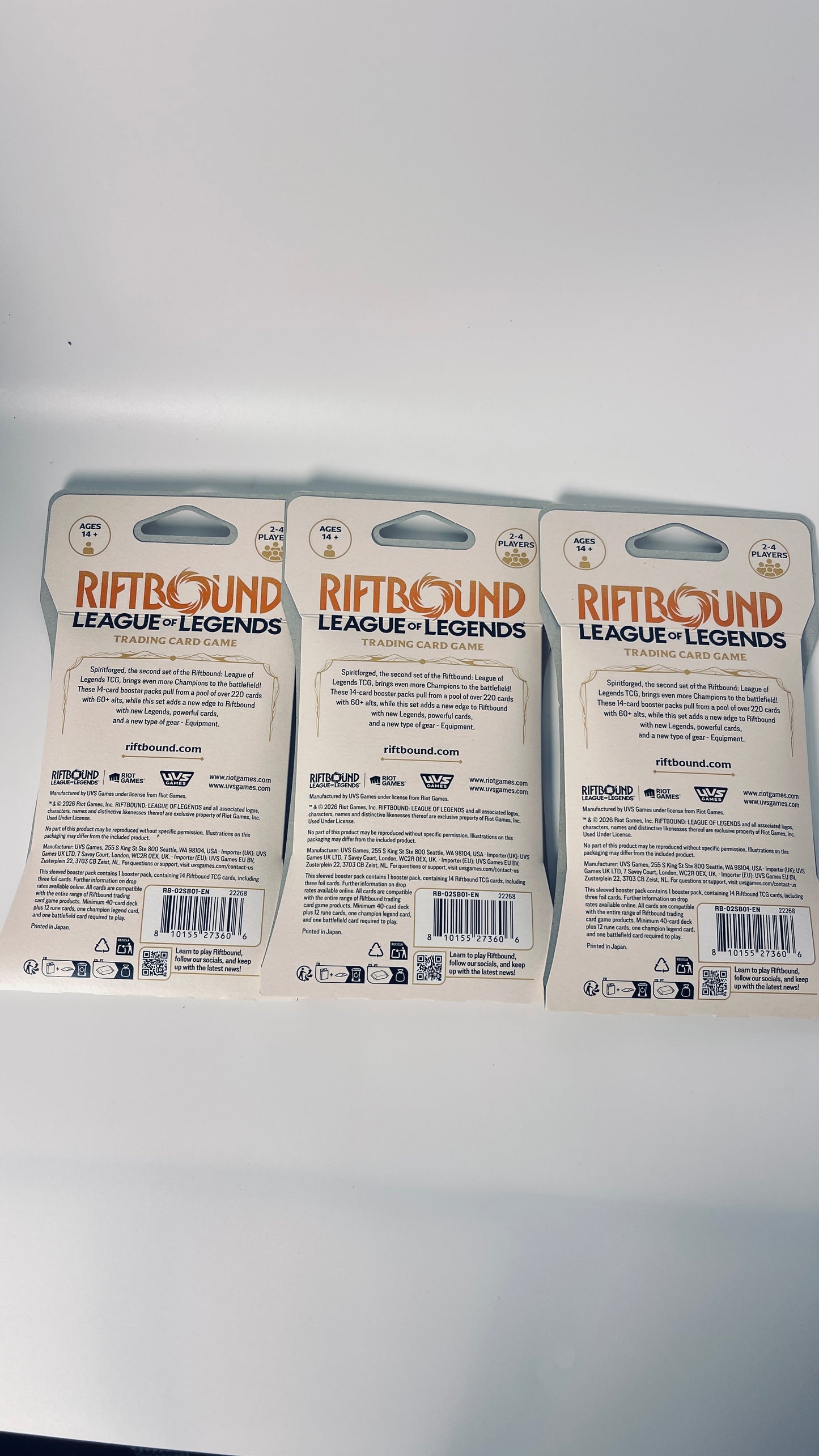 Riftbound: League of Legends TCG | Spiritforged Sleeved Booster | 3-Pack (14 Cards Each)