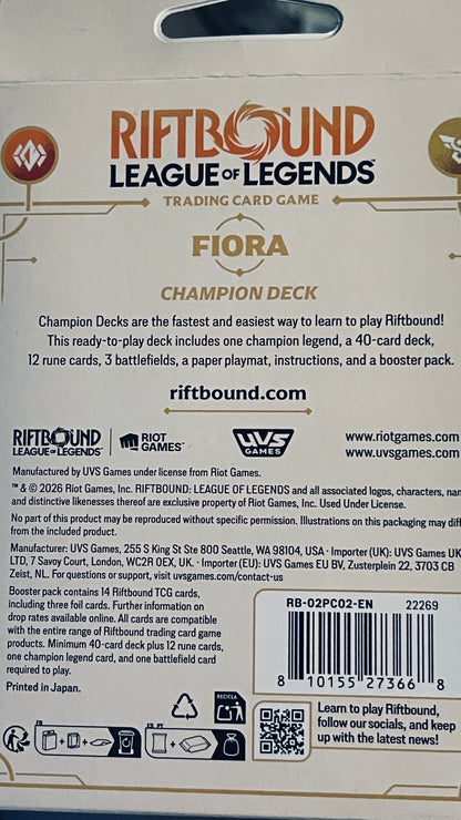 Riftbound: League of Legends TCG | Fiora Champion Deck
