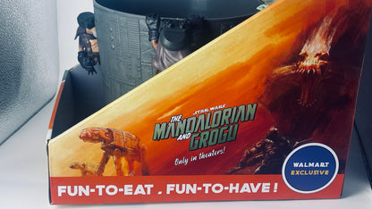 Walmart exclusive 'The Mandalorian and Grogu' product packaging with characters and text.