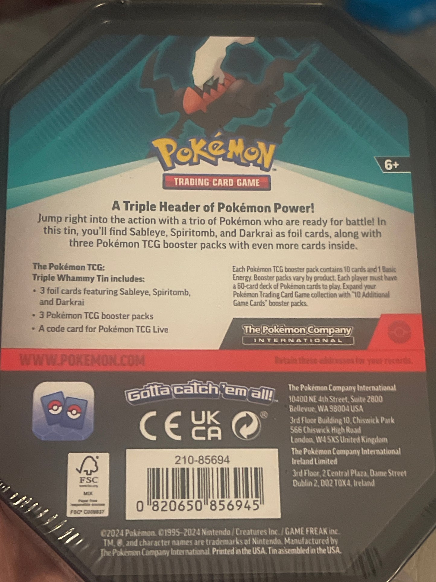 Pokémon TCG Triple Whammy Tin — Darkrai | Miscellaneous Cards & Products (MCAP)