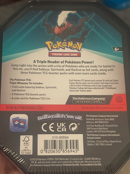 Pokémon TCG Triple Whammy Tin — Darkrai | Miscellaneous Cards & Products (MCAP)