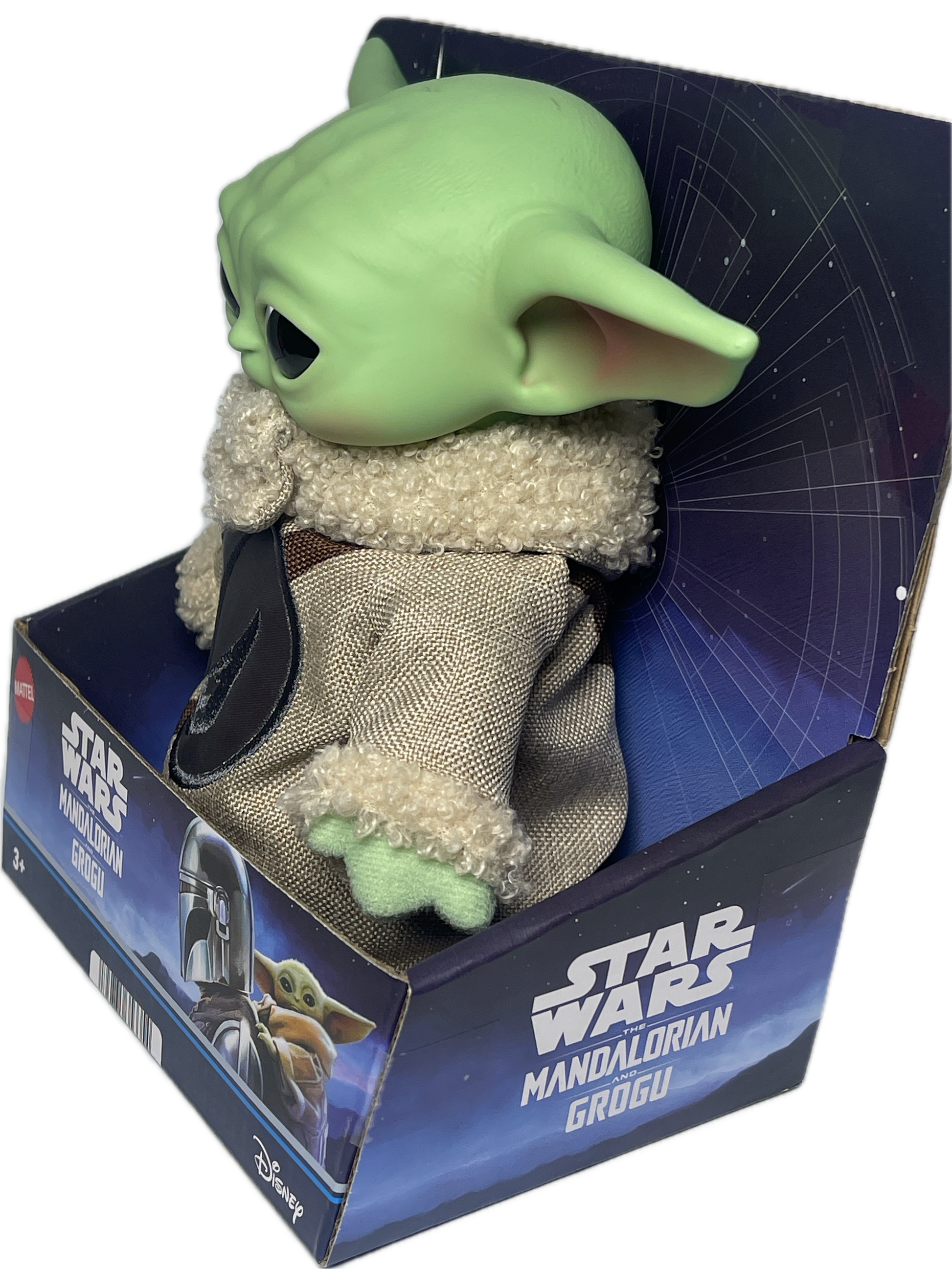 Green alien toy in a 'Star Wars' branded box