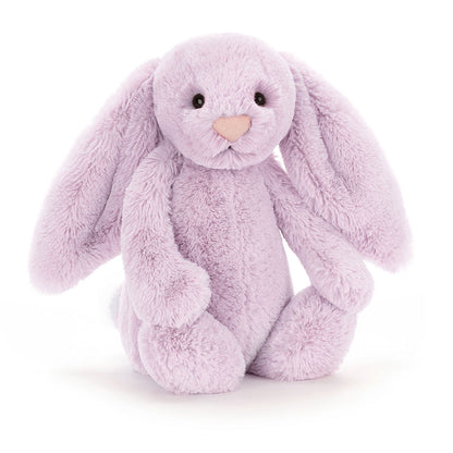 Jellycat BASHFUL lilac BUNNY - Medium with Dust Cover