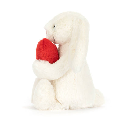 Jellycat Bashful Red Love Heart Bunny Medium (12") with Dust Cover
