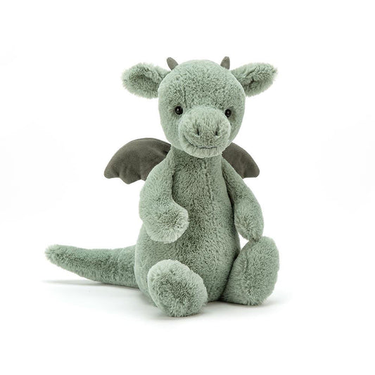 Jellycat Bashful Dragon Plush Toy with Dust Cover - Soft & Cuddly Stuffed Animal