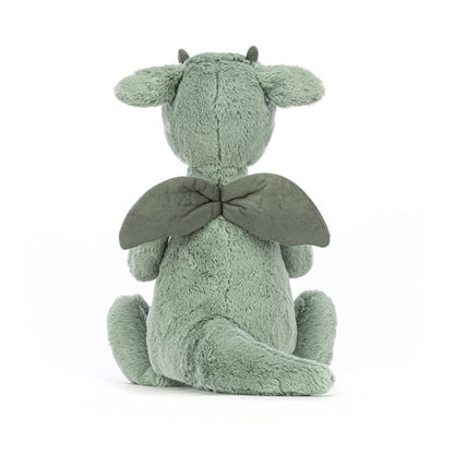 Jellycat Bashful Dragon Plush Toy with Dust Cover - Soft & Cuddly Stuffed Animal