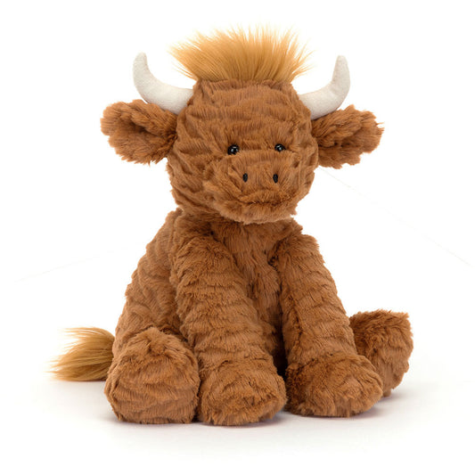 Jellycat Fuddlewuddle Highland Cow Plush Toy with Dust Cover Bag - Soft & Cuddly Stuffed Animal