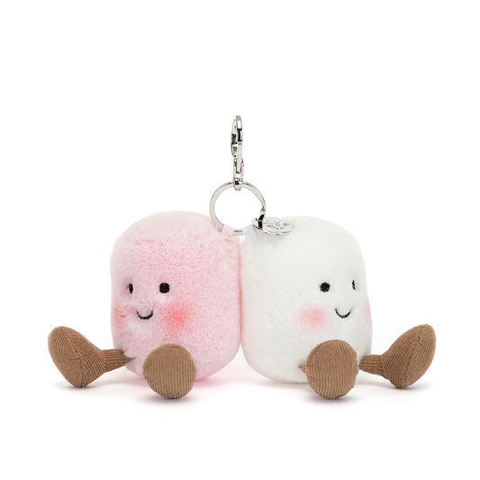 Jellycat Amuseables Pair of Marshmallows Bag Charm with Dustcover