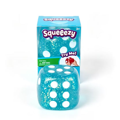 Toymendous | Squeeezy Dice | Blue Squishy Fidget Toy