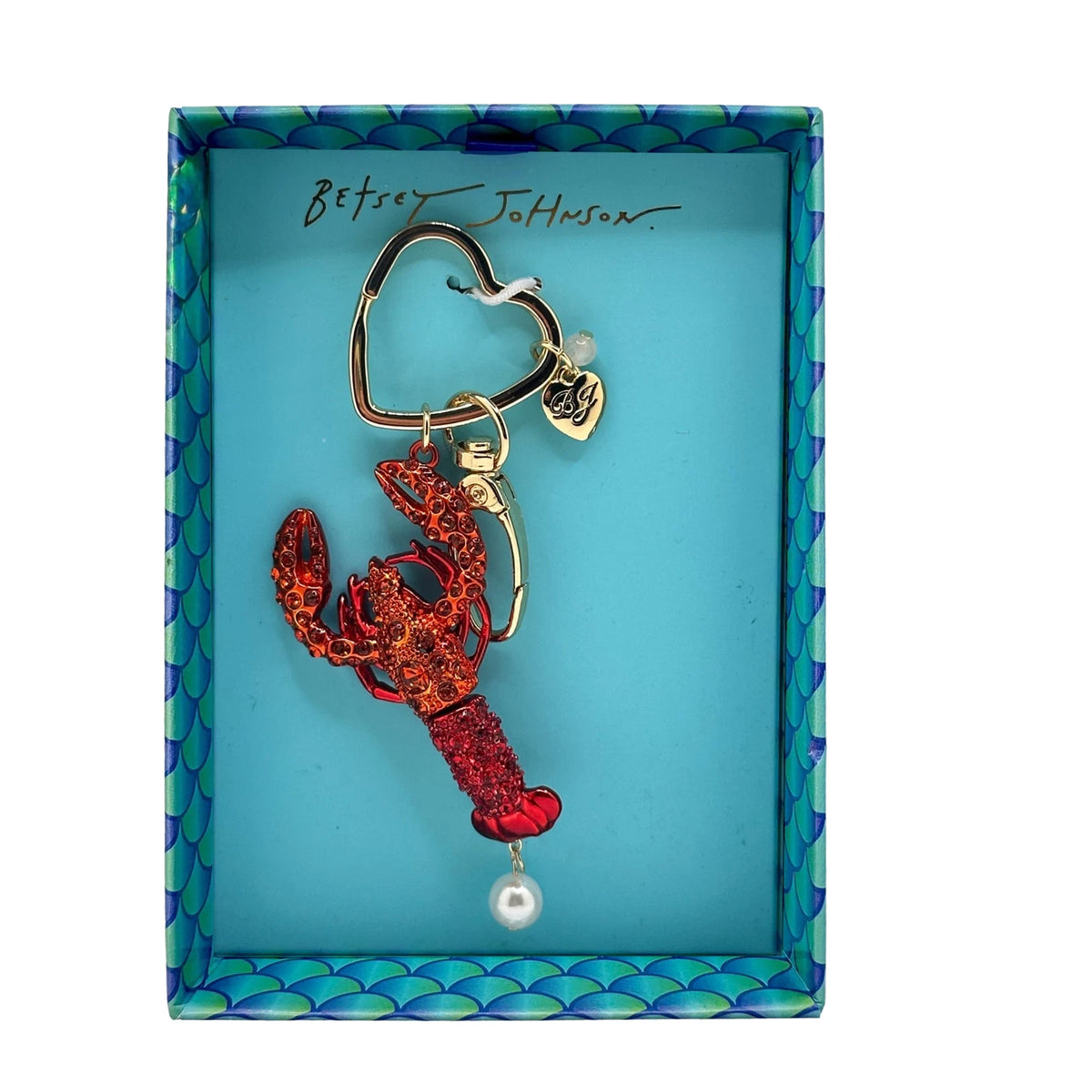 Betsey Johnson | Crystal Lobster Key FOB Bag Charm | Red Rhinestone