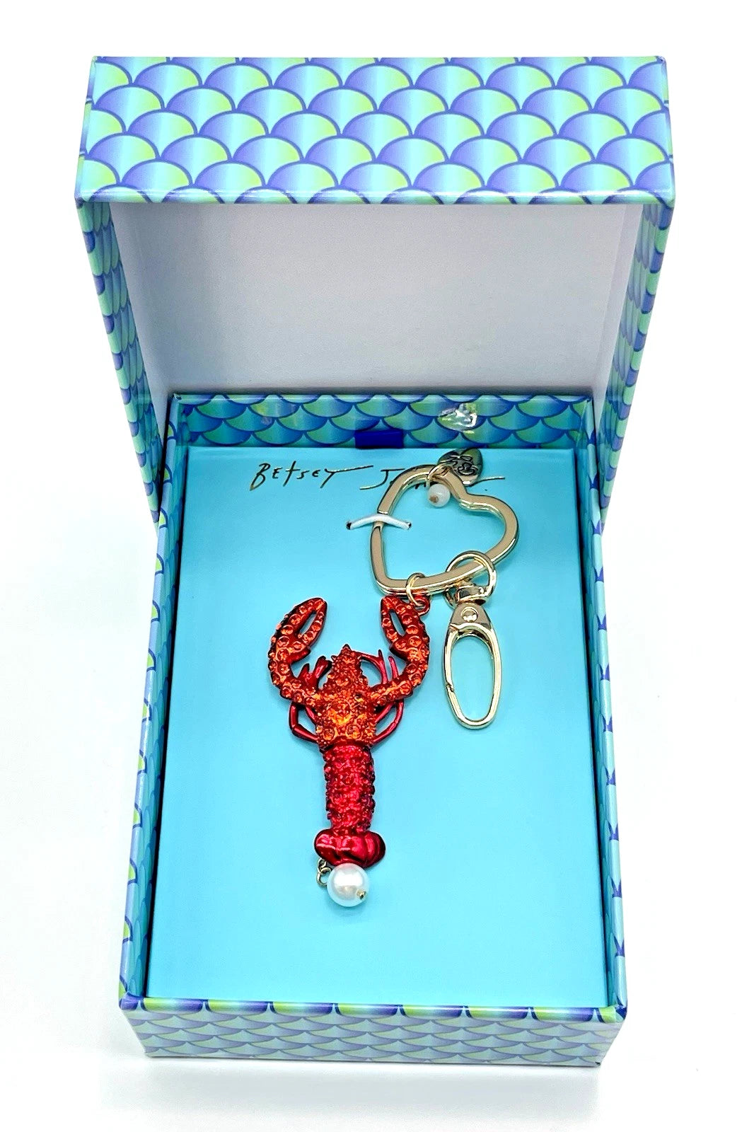 Betsey Johnson | Crystal Lobster Key FOB Bag Charm | Red Rhinestone