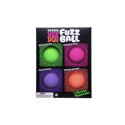 Schylling | NeeDoh Teenie | Fuzz Ball | Pack of 4