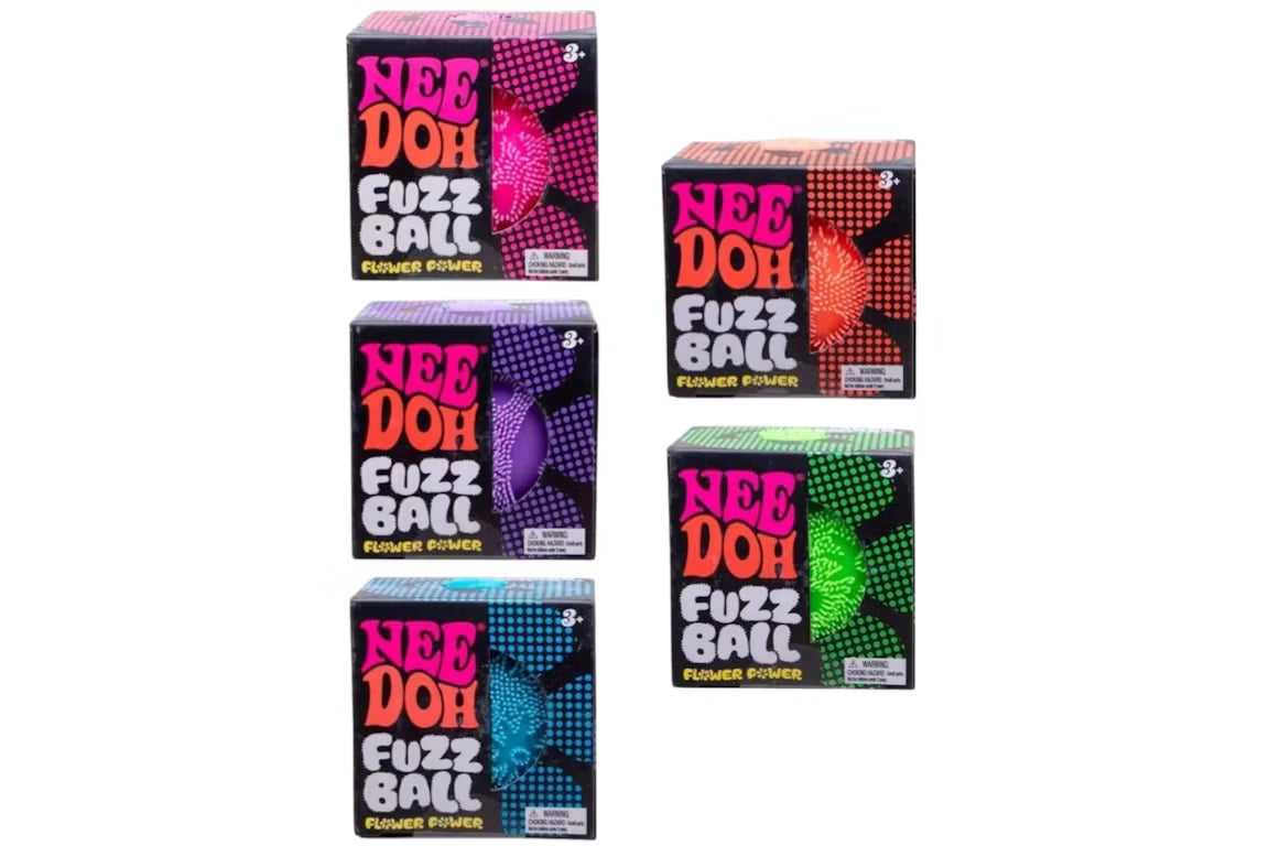 Schylling | NeeDoh Flower Power Fuzz Ball | Choose Your Color