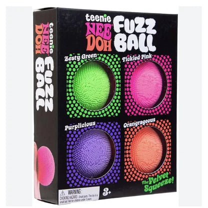 Schylling | NeeDoh Teenie | Fuzz Ball | Pack of 4