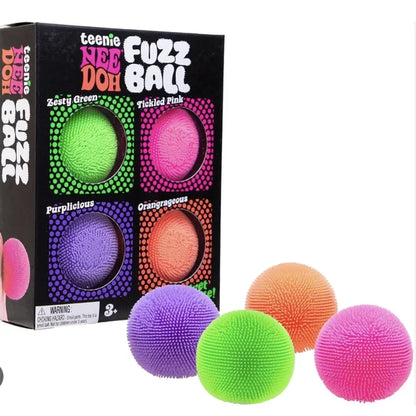 Schylling | NeeDoh Teenie | Fuzz Ball | Pack of 4