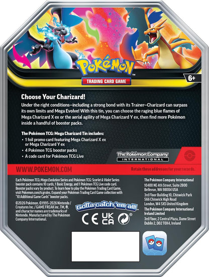 Pokémon Trading Card Game Mega Charizard X ex Tin