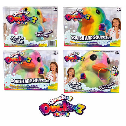 Quackeez | Tie Dye Large Sensory Squishy | Stress-Relieving Duck Figure