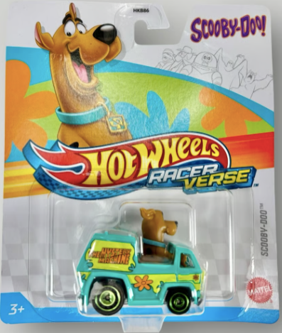 Hot Wheels Scooby-Doo toy car in packaging with Scooby-Doo character on top