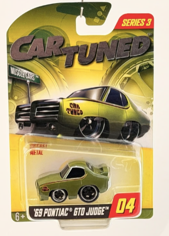 Toy car in packaging with 'Car Tuned' branding