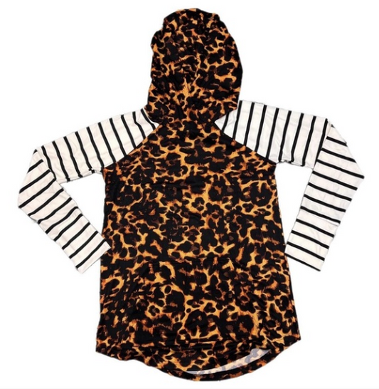 Lularoe Cheetah & Stripes Amber Hoodie