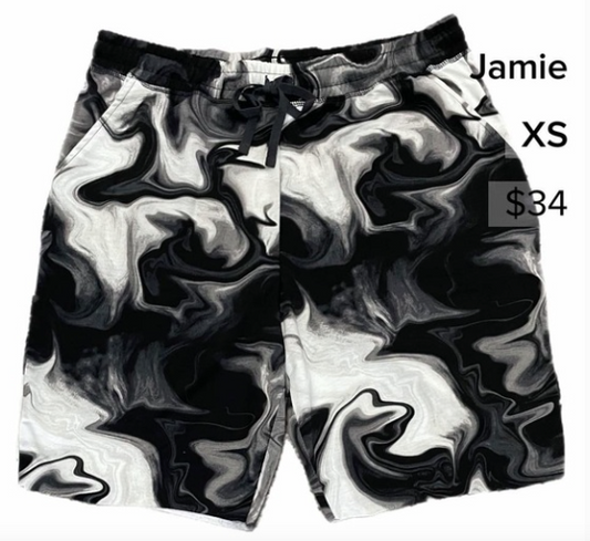 Lularoe Jamie Black and White French Terry Shorts