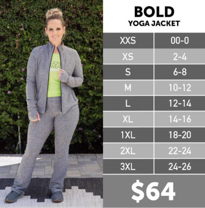 Lularoe Rise Bold M Athletic Jacket
