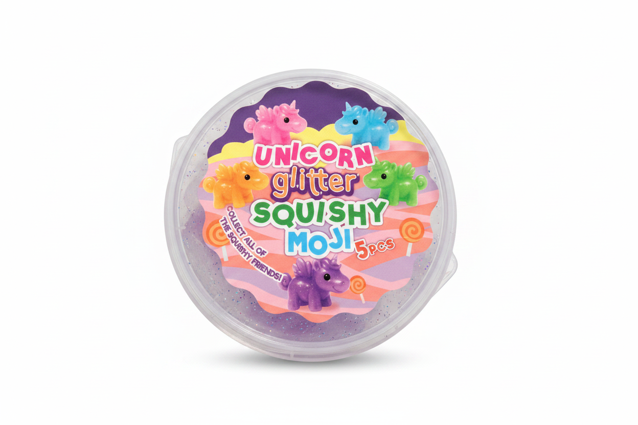 Unicorn Glitter Squishy Moji | 5 Pieces