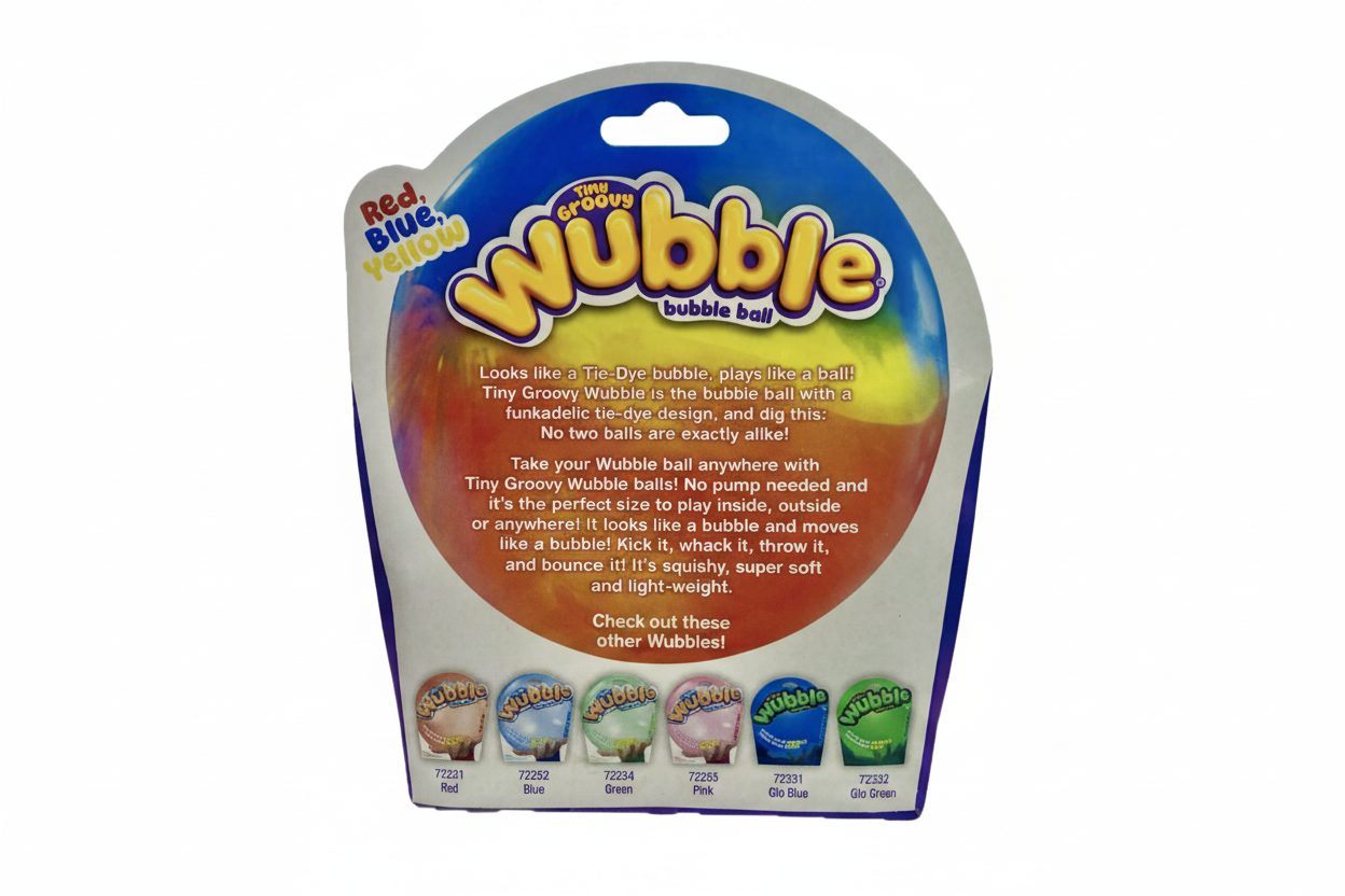 Tiny Wubble Bubble Ball – Groovy (Red, Blue & Yellow)