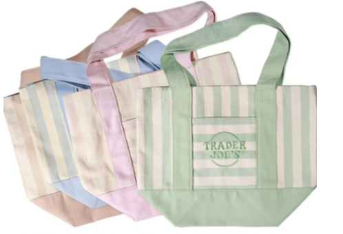 Trader Joe's Mini Striped Spring Totes Set (4 Pack)
