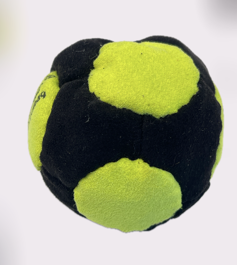 SandMaster Footbag Hacky Sack | 4-Panel Sand Filled Kick Sack Ball | Yellow & Black
