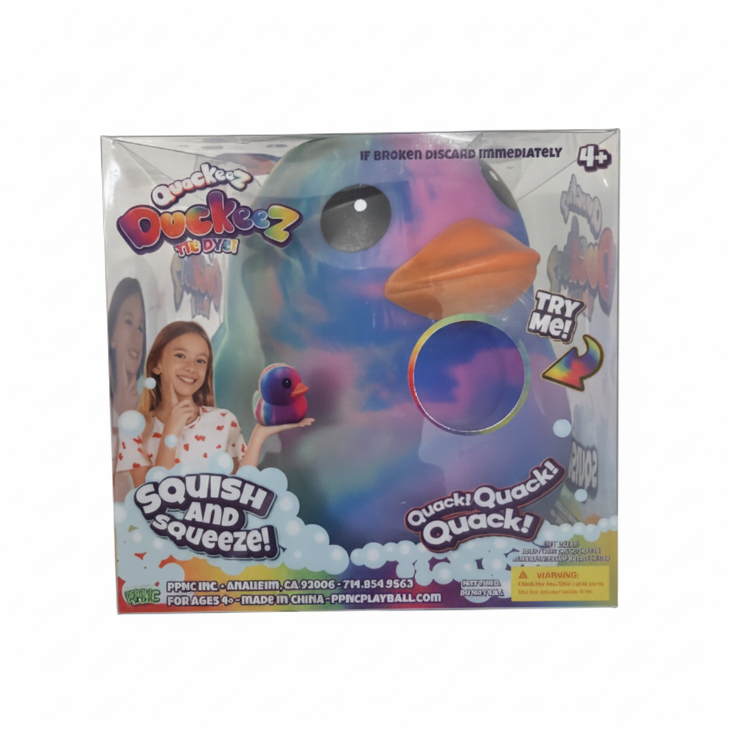 Quackeez Duckeez Tie Dye Squishy Rubber Duck