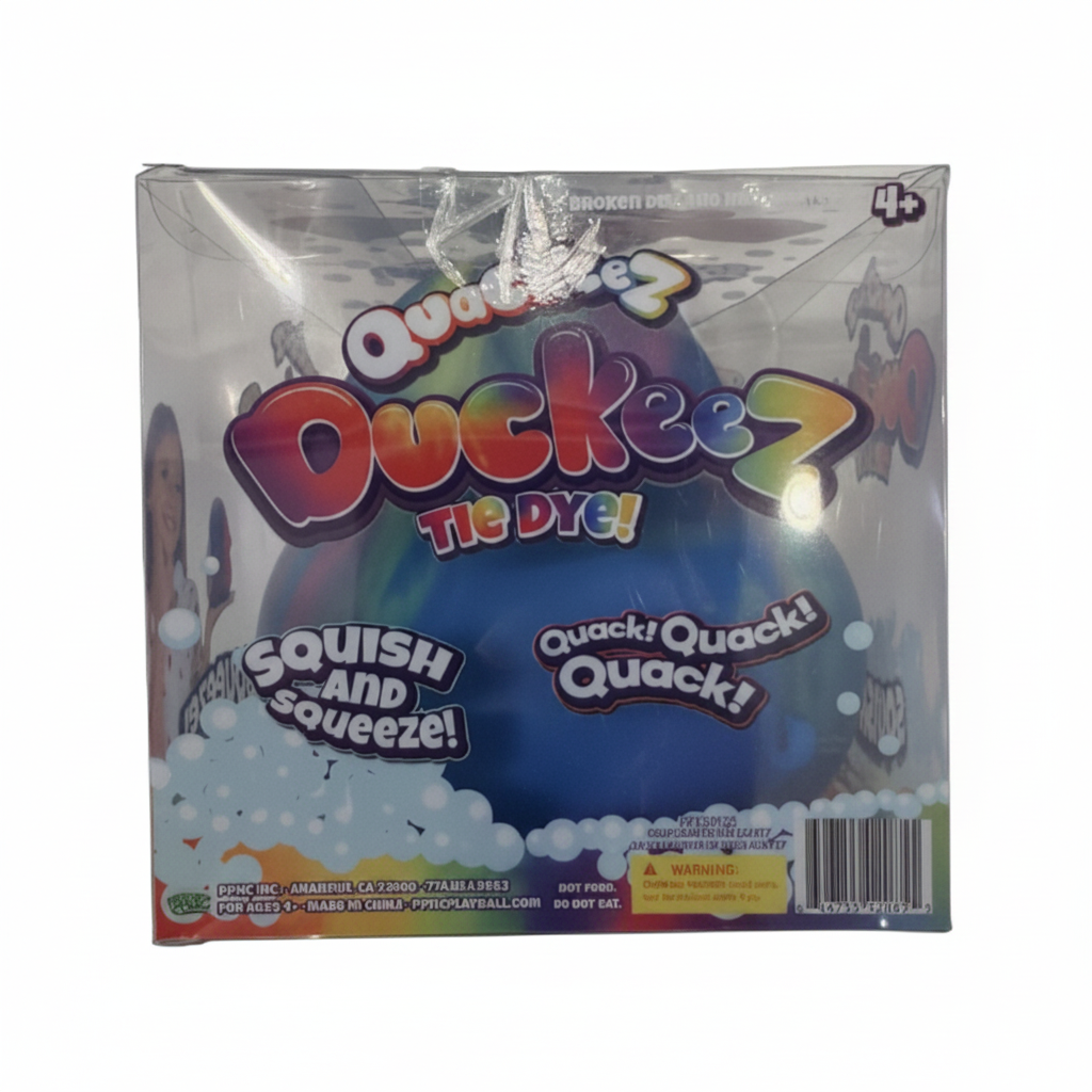 Quackeez Duckeez Tie Dye Squishy Rubber Duck
