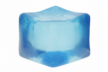 A translucent blue ice cube-shaped object on a white background, with a 'Tap to Zoom' overlay at the bottom.