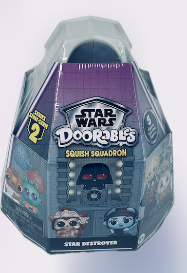 Star Wars Doorables Squish Squadron packaging with characters on a white background