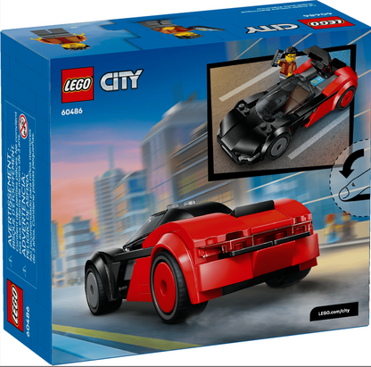 LEGO City toy car set box, set number 60486, showing a red and black convertible sports car on the front packaging against a blue background with a cityscape illustration.