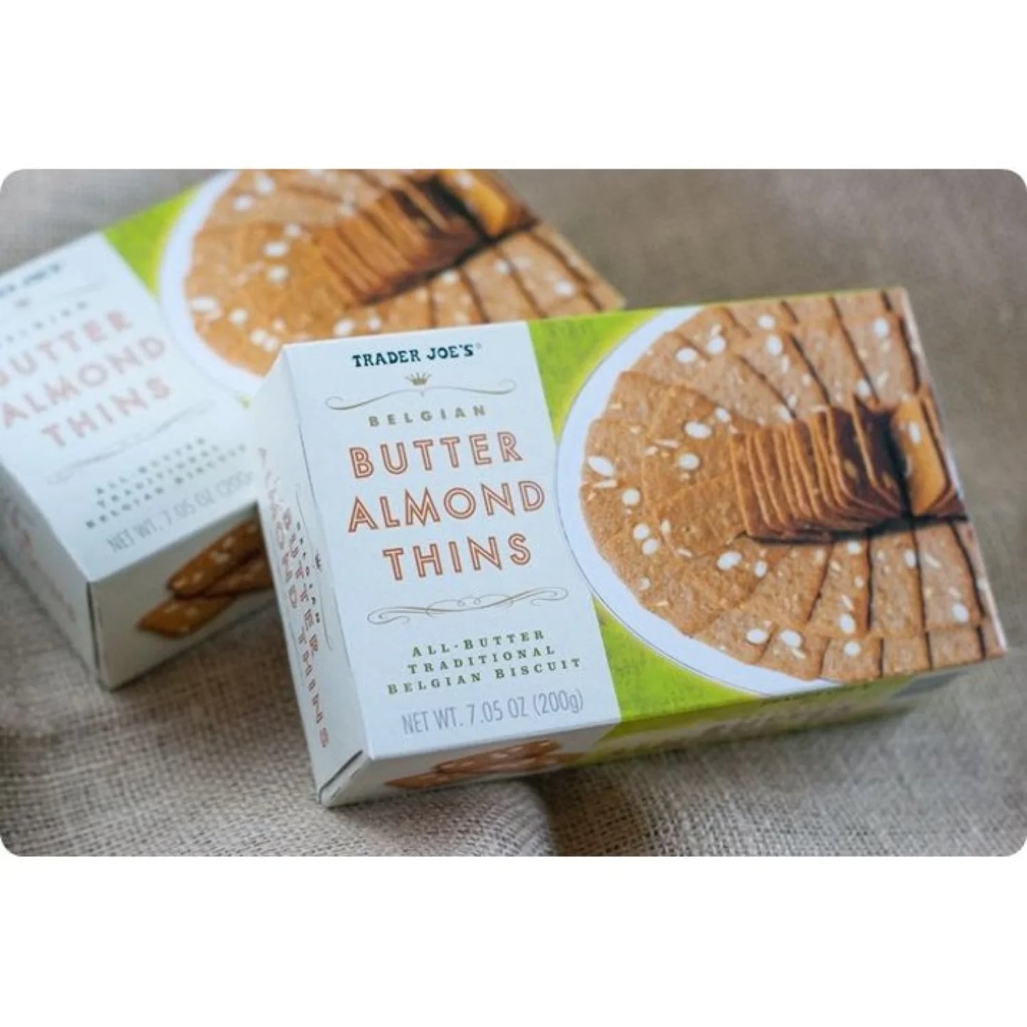 Trader Joe's Belgian Butter Almond Thins - 7.05 oz, Pack of 2