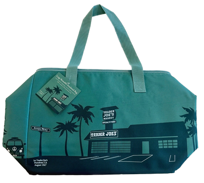 Trader Joe's Large Insulated Tote | 8 Gallon Reusable Cooler Bag | Dusty Blue