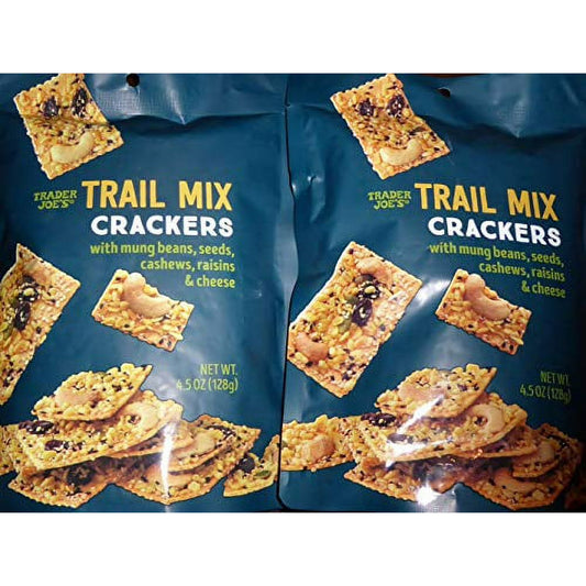 Trader Joe's Trail Mix Crackers | Perfect Texture! (2 Pack) 4.5oz Each