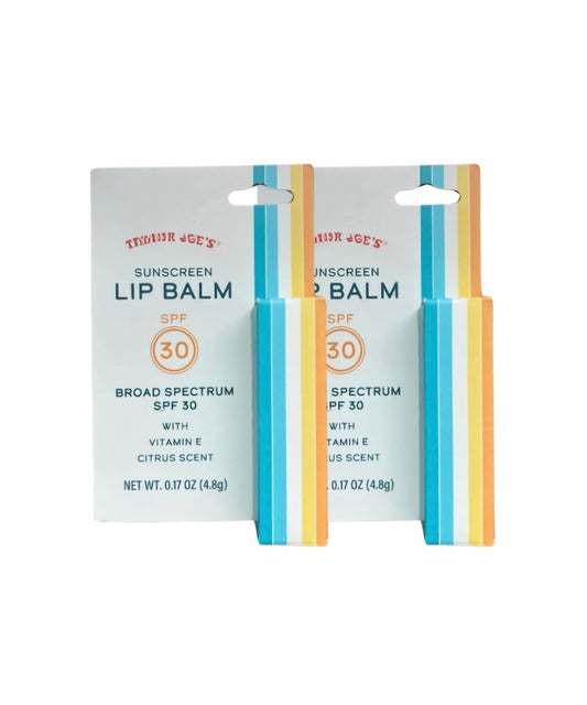 Trader Joe's Sunscreen Lip Balm SPF 30 - Citrus Scent with Vitamin E - 2 Pack