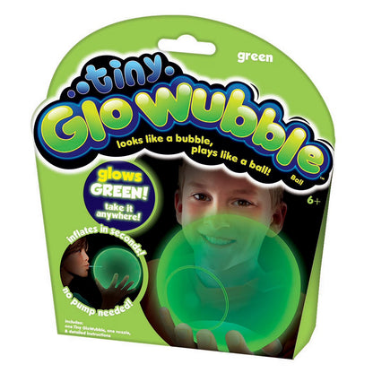 Tiny Glo Wubble Bubble Ball | Glo Go Green | Glows in the Dark | Squishy Sensory Bounce Ball