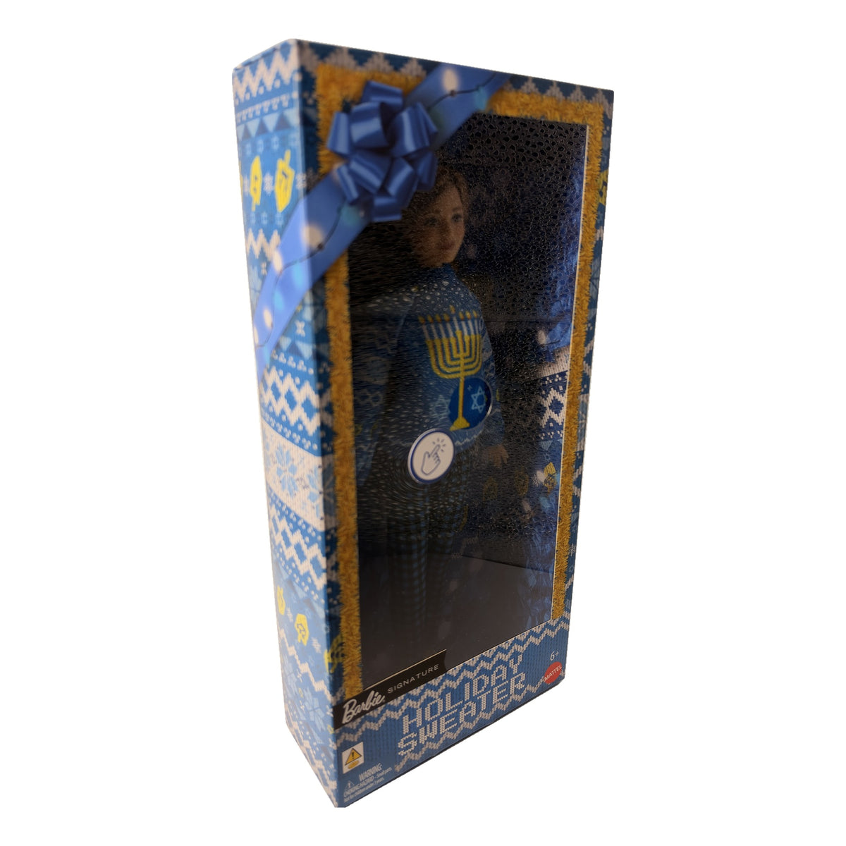 Barbie Holiday Sweater doll box angled side view
