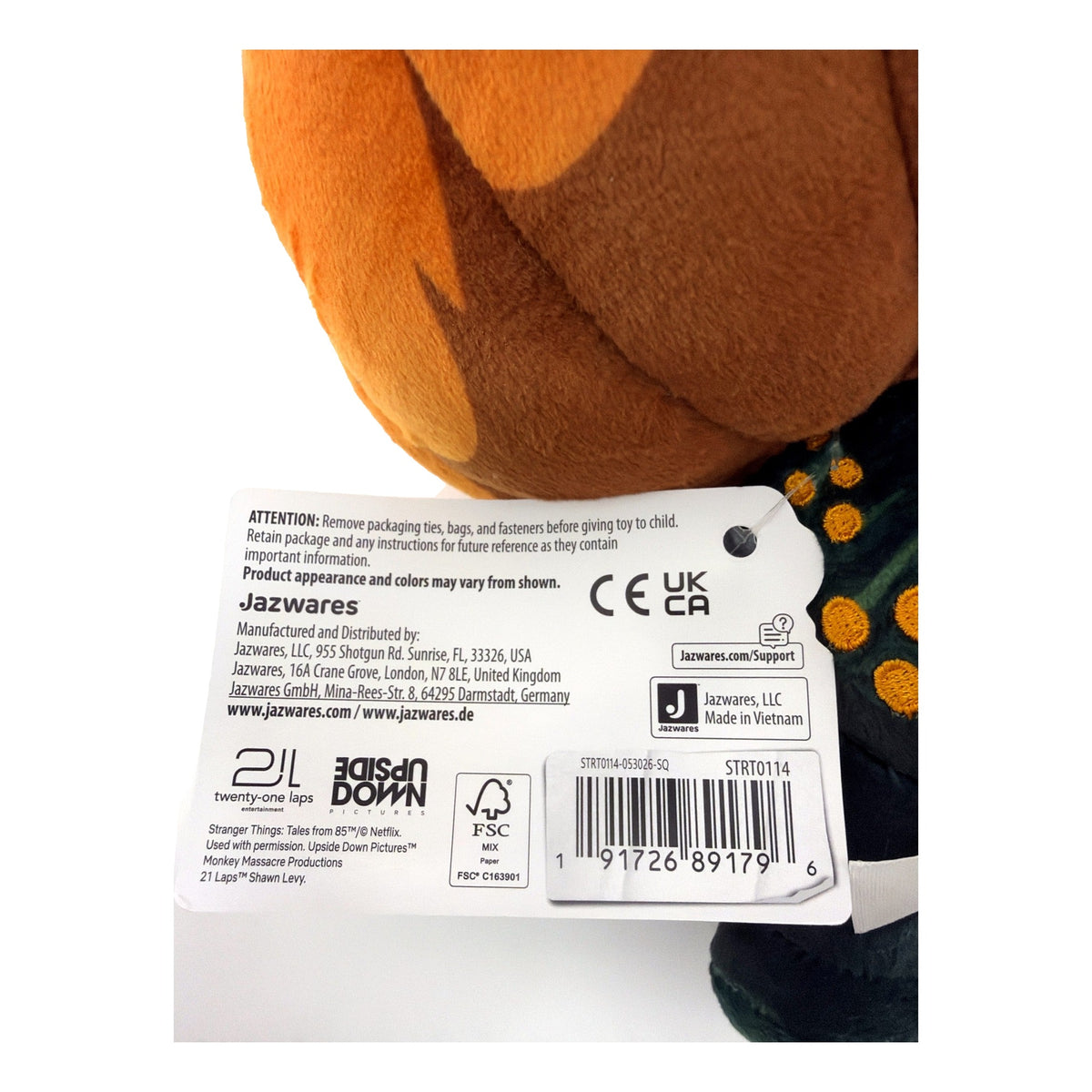 Stranger Things Tales from 85 Gourd Horde 8 inch plush tag barcode