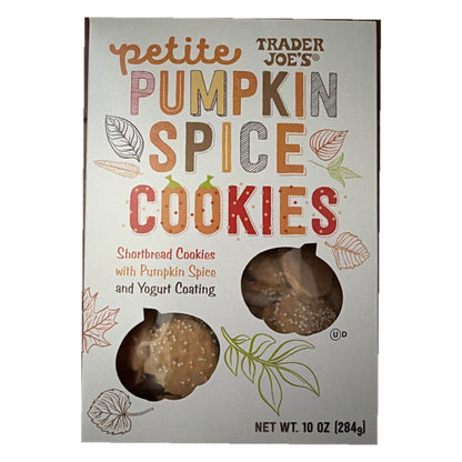 Trader Joe's Petite Pumpkin Spice Cookies 10 oz box, front